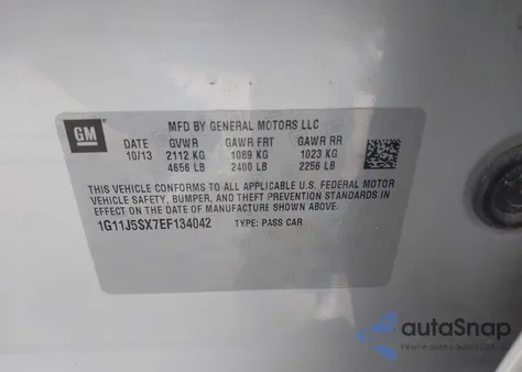 2014 Chevrolet Malibu Ltz from USA, damaged, VIN 1G11J5SX7EF134042